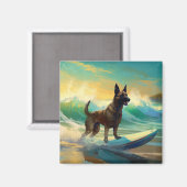 Aimant Malinoi Beach Surf Peinture belge (Recto/Verso)
