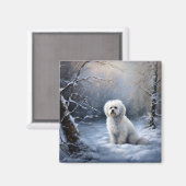 Aimant Maltais Laisser Neige Noël (Recto/Verso)