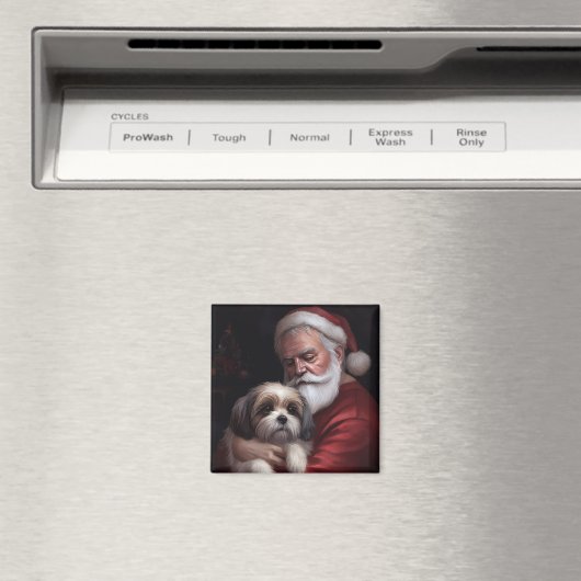 Aimant Malti Tzu Avec Noël Festif Du Père Noël (In Situ (Lave-vaisselle))