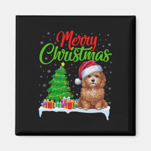 Aimant Maltipoo Chien Noël Lumières Noël Maltipoo D