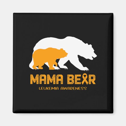 Aimant Mama Bear LEUKEMIA Sensibilisation Des Femmes Homm (Devant)