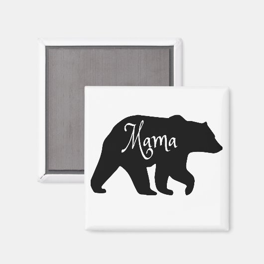 Aimant Mama Bear noir et blanc (Recto/Verso)