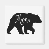 Aimant Mama Bear noir et blanc (Devant)