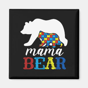 Aimant Mama Bear Sensibilisation sur l'autisme Puzzle Mam