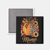 Aimant Mama Thanksgiving Leopard Pumpkin Sunflower Coquet (Recto/Verso)