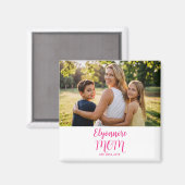 Aimant Maman a établi le nom du script rose Photo  (Recto/Verso)