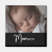 Aimant Maman a établi un cadeau photo de script moderne n (Devant)