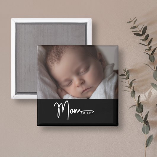 Aimant Maman a établi un cadeau photo de script moderne n