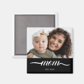 Aimant Maman a établi un script blanc moderne Photo Éléga (Recto/Verso)