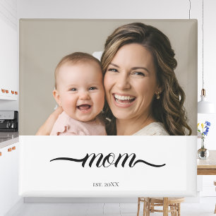 Aimant Maman a établi une photo personnalisée année blanc