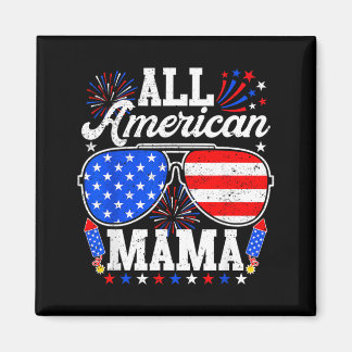 Aimant Maman Américaine 4 Juillet Lunettes Famille Assort
