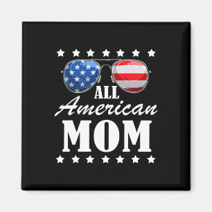 Aimant Maman Américaine Fête de l'Indépendance du 4 juill