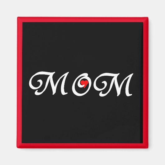 Aimant Maman au coeur rouge (Devant)