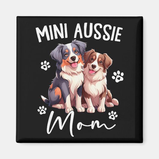 Aimant Maman Aussie Berger Australien Mini Aussie du Mond (Devant)