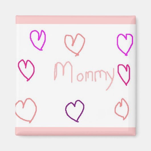 Aimant maman aux coeurs (Devant)