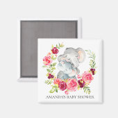 Aimant Maman & Baby Elephant Baby shower Favoriser l'aima (Recto/Verso)