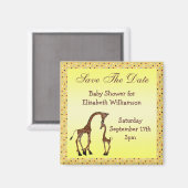 Aimant Maman & Baby Giraffe Save the Date Baby shower (Recto/Verso)