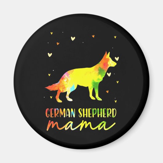 Aimant Maman berger allemand coloré (Devant)