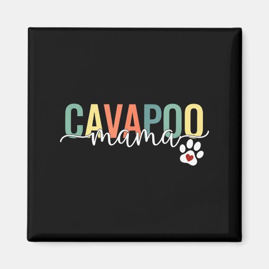 Aimant Maman cavapoo maman chien maman cavapoo fête des m (Devant)
