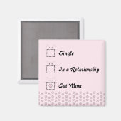 Aimant Maman Chat Chaton Mignon Patte Rose (Recto/Verso)