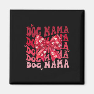 Aimant Maman Chien Coquette de la Saint-Valentin Nœud Mam