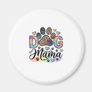 Aimant Maman Chien Patte Léopard Arc-en-ciel Aquarelle Cœ