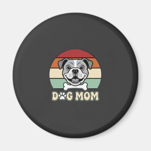 Aimant Maman Chien Rétro Bulldog Vectoriel