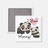 Aimant Maman d'amour des pandas I (Recto/Verso)
