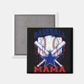 Aimant Maman de baseball rétro maman de baseball femmes f (Recto/Verso)