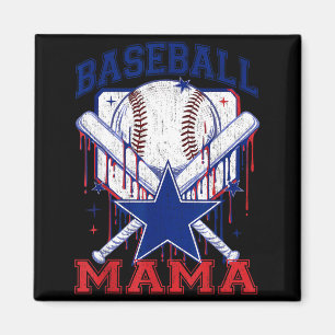 Aimant Maman de baseball rétro maman de baseball femmes f