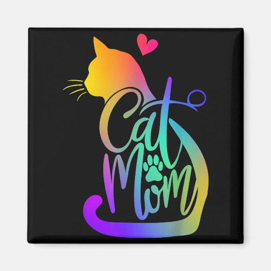 Aimant Maman de chat Amoureuse de chat Mignonne Fête des (Devant)