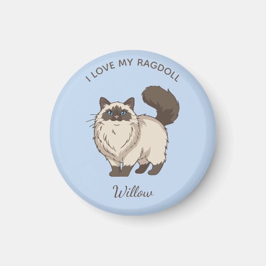 Aimant Maman de chat Ragdoll personnalisée (Devant)
