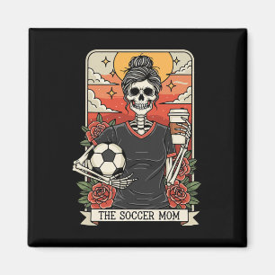 Aimant Maman de foot drôle d'Halloween Carte de tarot squ