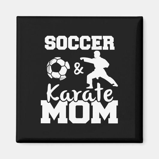 Aimant Maman de foot et de karaté Drôle de joueuse de foo (Devant)