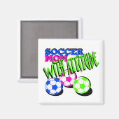 Aimant Maman de football avec attitude (Recto/Verso)