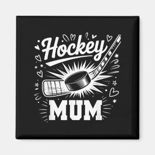 Aimant Maman de hockey cœur famille fête des mères amateu