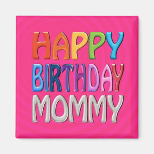 Aimant Maman de joyeux anniversaire - salutation colorée