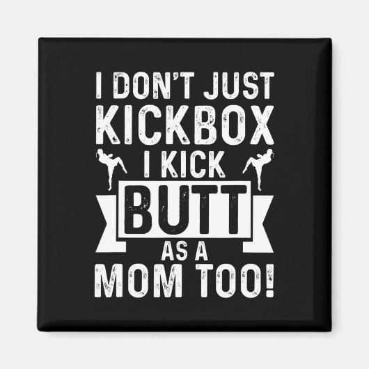 Aimant Maman de kickboxing Je ne fais pas que kickboxer, (Devant)
