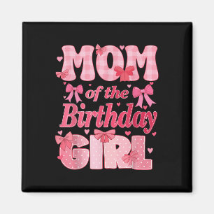 Aimant Maman De La Fille Anniversaire Famille Rose Coquet