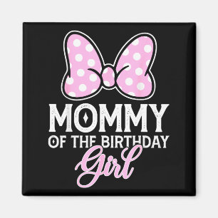 Aimant Maman de la fille d'anniversaire famille arc-en-ci