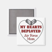 Aimant Maman de la Force aérienne, mes coeurs déployés (Recto/Verso)