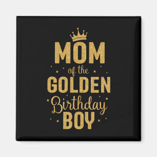 Aimant Maman De L'Anniversaire D'Or Famille De Garçon Qui