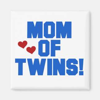 Aimant Maman de maillots et cadeaux Twins-Blue Text