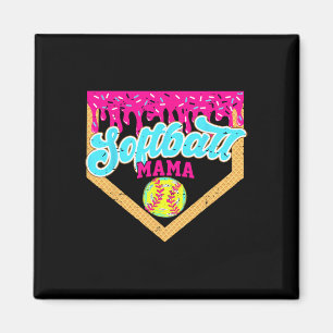 Aimant Maman de softball goutte drôle journée de jeu soft