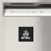 Aimant Maman de softball, juste une fille qui aime le sof (In Situ (Lave-vaisselle))