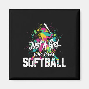 Aimant Maman de softball, juste une fille qui aime le sof