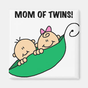 Aimant Maman de Twins-Peas dans un Pod Tshirts et cadeaux