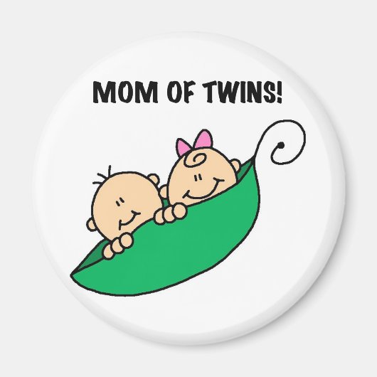 Aimant Maman de Twins-Peas dans un Pod Tshirts et cadeaux (Devant)
