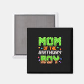 Aimant Maman du garçon d'anniversaire Pixel jeu vidéo de  (Recto/Verso)