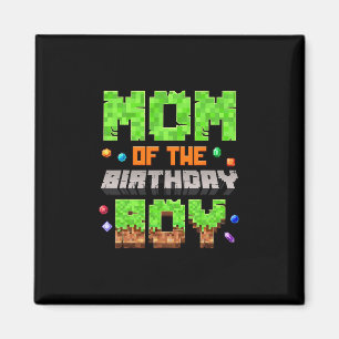 Aimant Maman du garçon d'anniversaire Pixel jeu vidéo de 